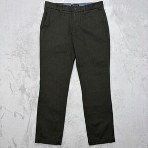 NWT Banana Republic Aiden Slim Cotton Blend Olive Herringbone Trouser 31x30 new
